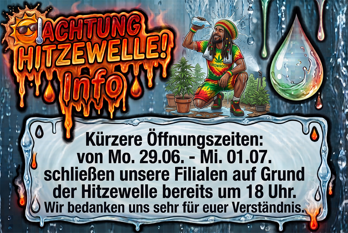 SLider Samstag frei Hitze